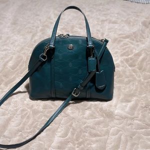 Coach Peyton Signature Embossed Domed Satchel